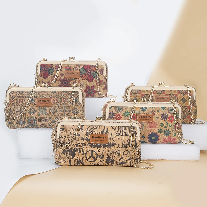 Mode nouvelles femmes portefeuilles bois Grain chaîne longue haute qualité support pour téléphone classique femme sac à main fermeture éclair portefeuille Mini_voghion.com