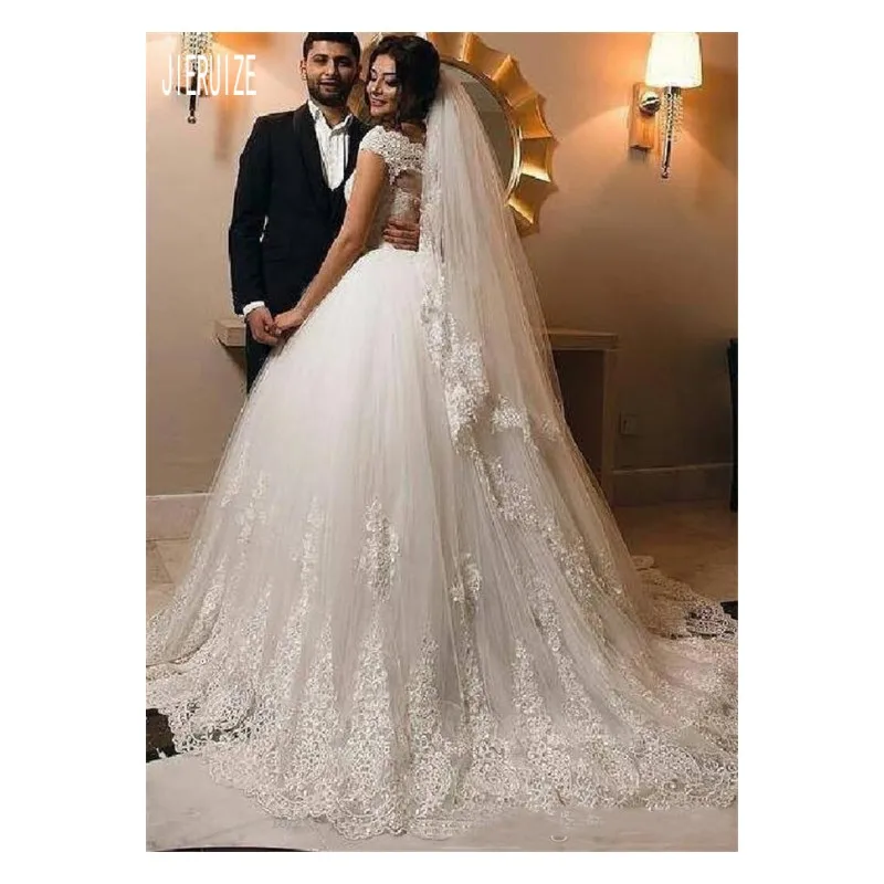 Очаровательные бальные платья JIERUIZE свадебные Дубая с коротким рукавом