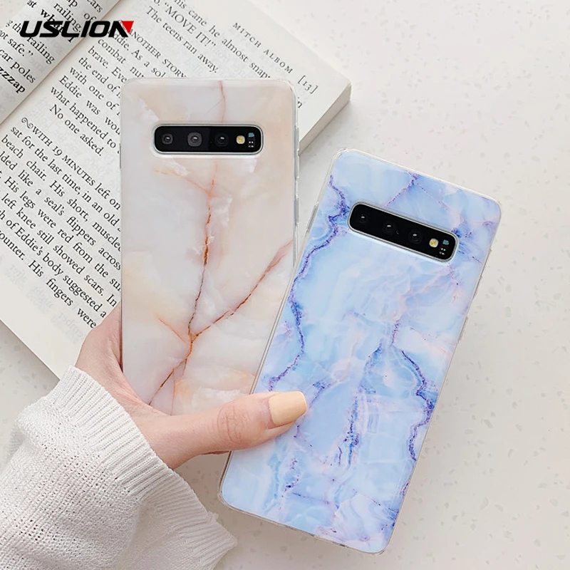 

USLION Marble Phone Cover For Samsung S7 S8 S9 S10 Plus Ins Style Phone Cover For Samsung Soft Back Cover For Samsung S8 Plus S7