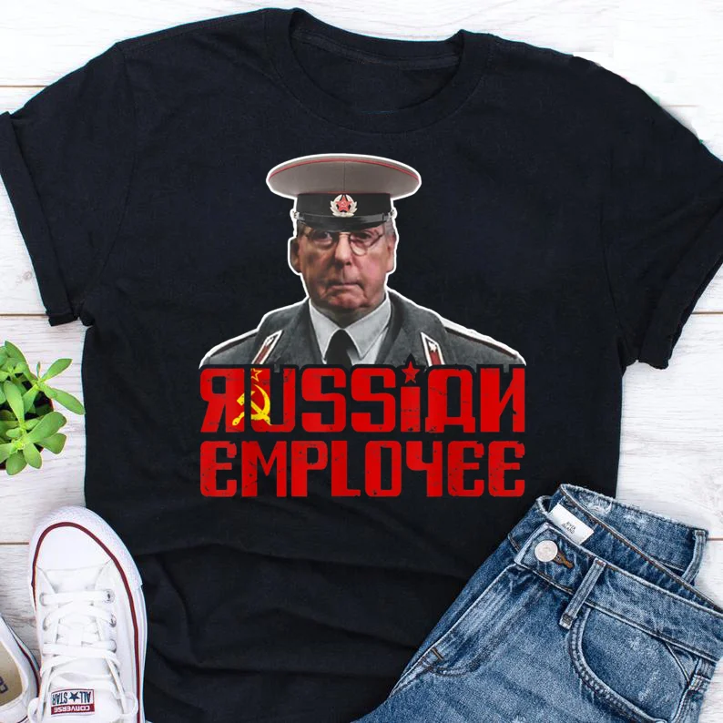 

Russian Employee T-Shirt Moscow Mitch McConnell Traitor Summer Cotton Short Sleeve O-Neck Unisex T Shirt New S-3XL