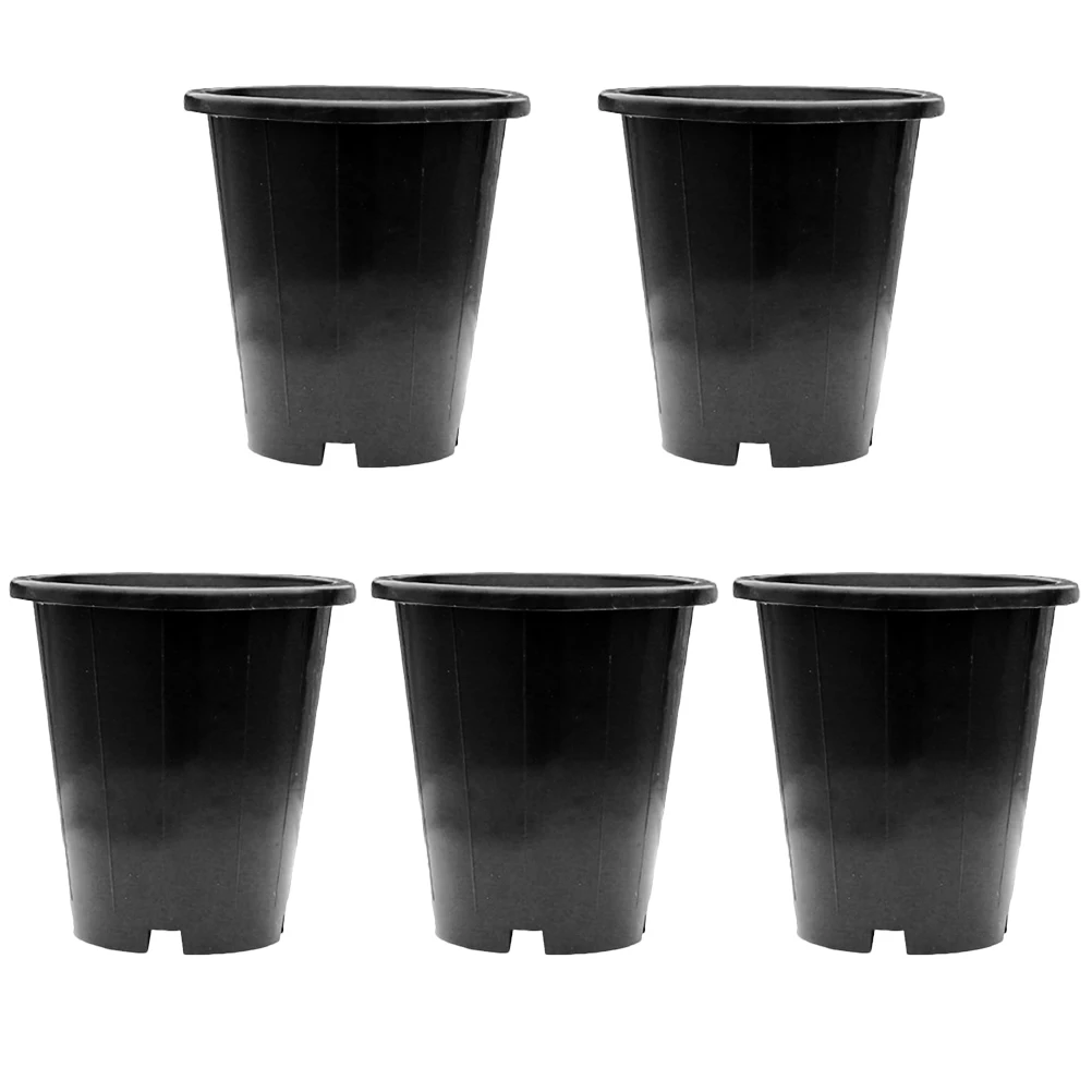 5pcs Plastic Flower Pot Flowerpot Pots Decorative Gardening Planter Simple Planting For Home Store Garden (Black) | Дом и сад