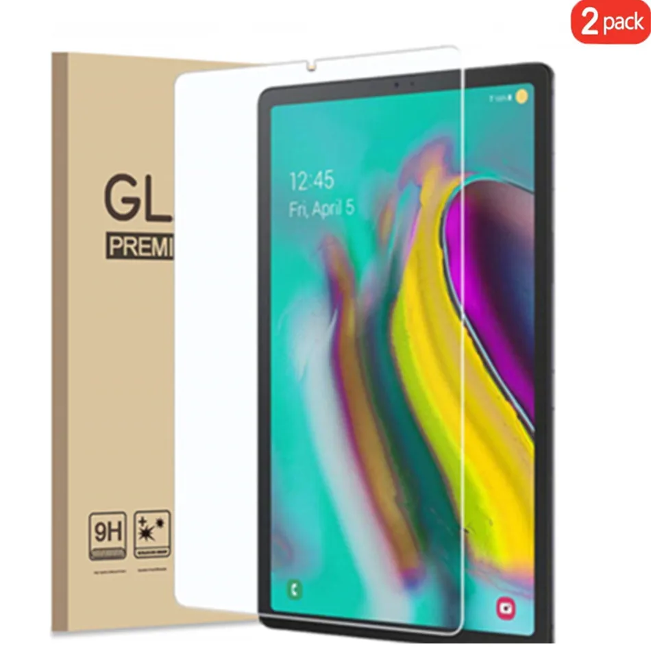 2 Pcs Tempered Glass 2 шт 9H твердость закаленного стекла для Samsung Galaxy Tab S6 10,5 SM-T860/SM-T865, без пузырьков/высокая реакция/Устойчивость к царапинам - Цвет: 2 Pcs Tempered Glass