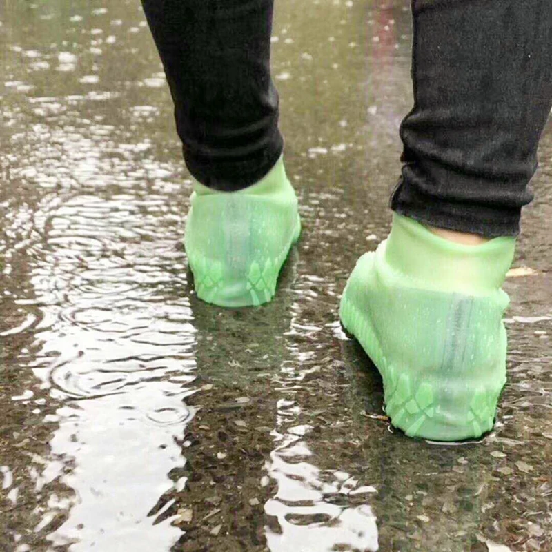 Флуоресцентные Водонепроницаемые дождевые бахилы, туфли для многократного применения, Нескользящие силиконовые чехлы для обуви, обуви, пылезащитный чехол