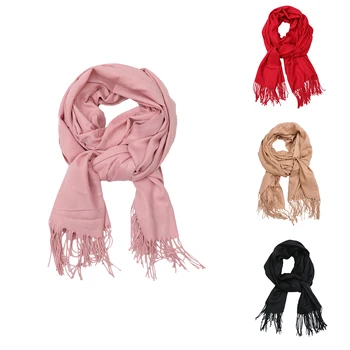 

Womens Long Large Soft Silky Pashmina Shawl Wrap Scarf In Solid Colors