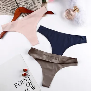 

3 Pcs Women Thongs G Strings Sexy Low-Rise Seamless Panties Solid Thong Woman Invisible Plus Size Underwear Femme Lingerie Hot