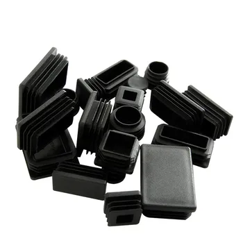 

2Pcs Steel rectangular pipe plug Plastic Furniture Leg plug Anti Slip Feet Protector Pad tube cap plug cap Black