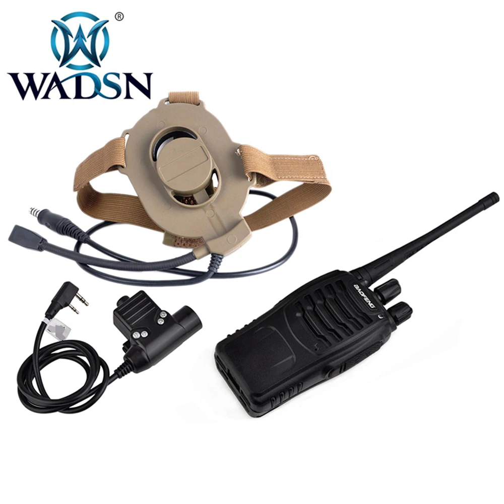 WADSN Tactical Bowman Elite II Гарнитура+ Push To Talk Softair U94 PTT+ Kenwood Baofeng Радио страйкбол комплект наушников WZ027-WZ113-DE - Цвет: DE