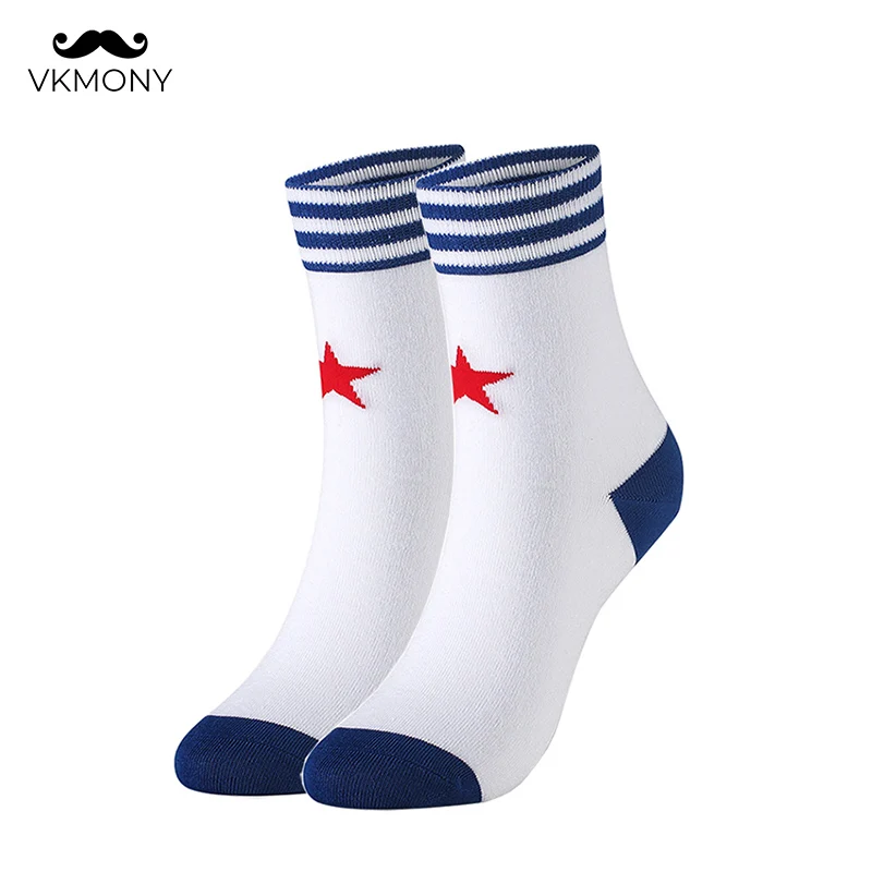 Хлопковые мужские носки, модные Контрастные мужские носки, большие размеры, мужские брендовые носки(EU 39-46)(US 7,0-12,0) VKMONY