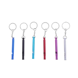 6pcs Outdoor Survival Whistle Fashion Aluminium Alloy Whistle Referee Survival Whistle Outdoor Equipment EDC Tool(Mixed Colors)