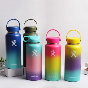 

2020Hydro Flask Water Bottle Thermos Tumbler Thermos with Color Lid Portable Rugged Wide Mouth Outdoor Travel Thermos