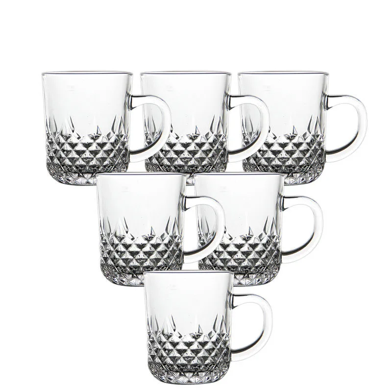 Glass Cup with Lead-free Heat-resistant Water Household Set Transparent Bubble Tea Juice Coffee Travel Mug | Дом и сад