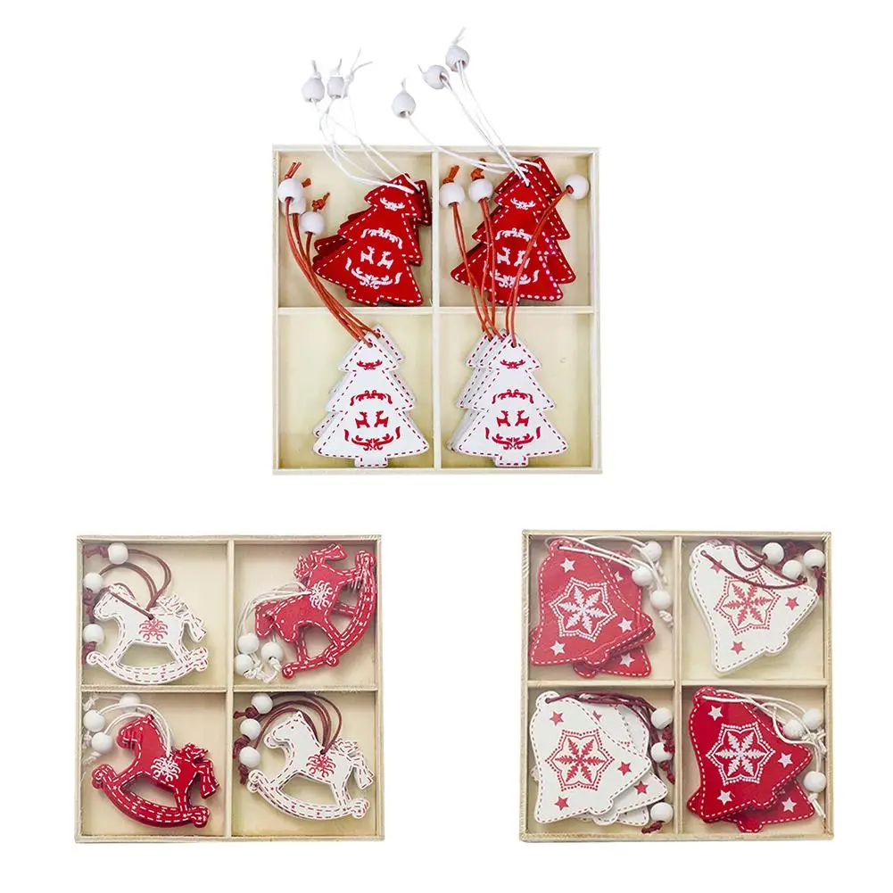 Скандинавский стиль Рождество DIY кулон коробка деревянная мини-елка колокольчик пятиконечные звезды в форме оленя кулон Рождество Decoratio