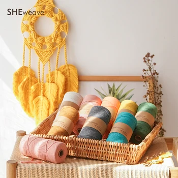 

Single Strand Macrame Cord, Macrame rope 3mm×100m(109yd) Colorful Cotton Cord for Macrame supplies,Wall Hanging