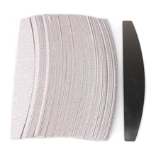 50Pcs/100Pcs Grey Removalble Pads With Metal Handle Replacement Sandpaper Nail File 100/180 For Manicure Calluses Remover Buffer