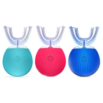 

1set 360 Degree Auto Disinfection U Shape Timer Ultra Sonic Silicon Electric Toothbrush Wireless Rechargeable 3 Modes Tooth NEW