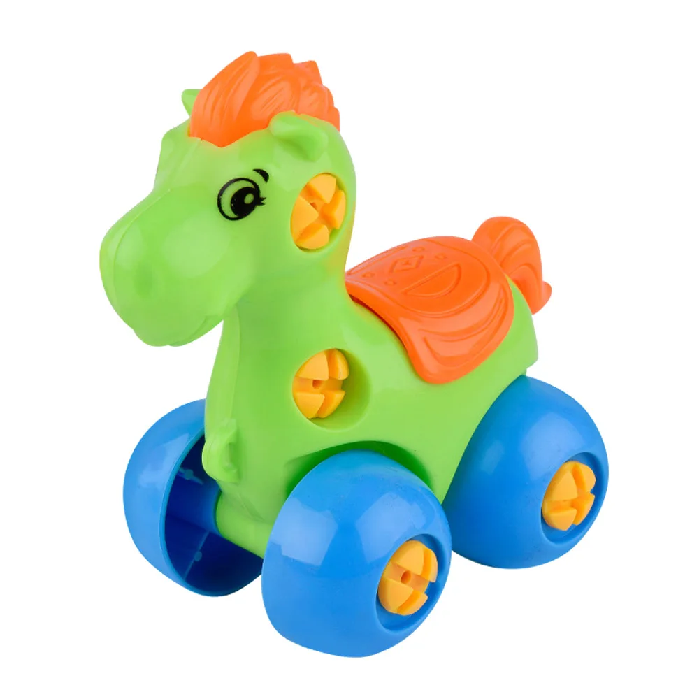Набор для самостоятельной сборки пластиковых игрушек 3D DIY, комбинированная сборочная игрушка с приспособлениями для малышей, мальчиков - Цвет: Horse