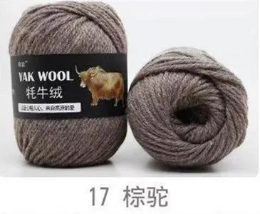 17 factory price 5pcs Thick hand knitting yarn Yak Wool Blended yarn 3mm extra fine fancy knitting yarn - Цвет: 17