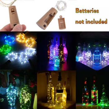 10 20 30 LED 1M 2M 3M 코르크 모양의 실버 구리 와이어 스트링 요정 빛 와인 병 유리 공예 크리스마스 DIY 파티 장식, 10 20 30