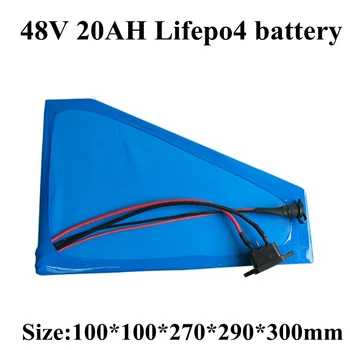 

Triangle 48V 20Ah Lifepo4 Lithium Battery Pack with BMS for 1000W 2000W Electric Bike Fat Tire Bike Mountain Ebike +3A Charger