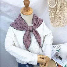 Осенне-зимний детский шарф для девочек клетчатый шарф с имитацией кашемира модный треугольный шейный нагрудник шаль Пашмина