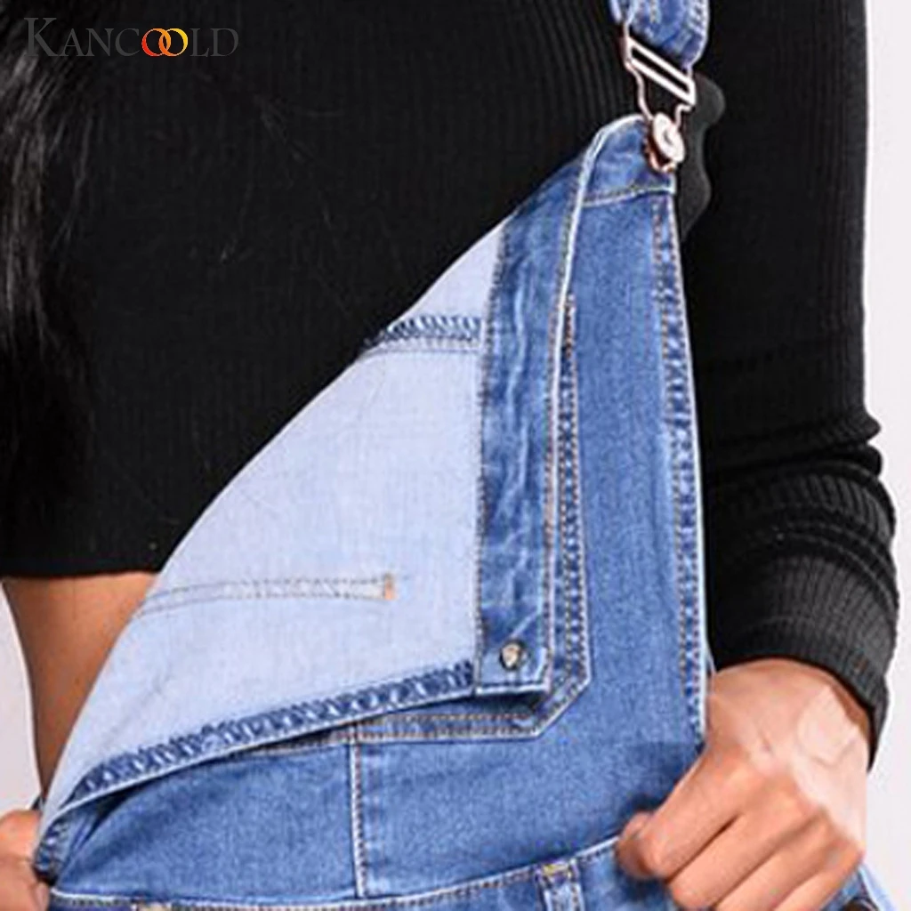 KANCOOLD, женский джинсовый комбинезон размера плюс, джинсы для отдыха на лямках, рваные, облегающие, простая уличная одежда, праздничные модные комбинезоны