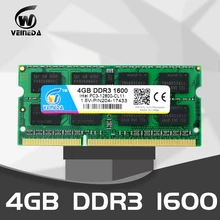 VEINEDA ноутбук DDR3 4 ГБ 8 ГБ 1600NHz 1,5 V PC3-12800 so-dimm совместима ли оперативная память ddr3 1333 PC3-10600 ddr 3 204pin