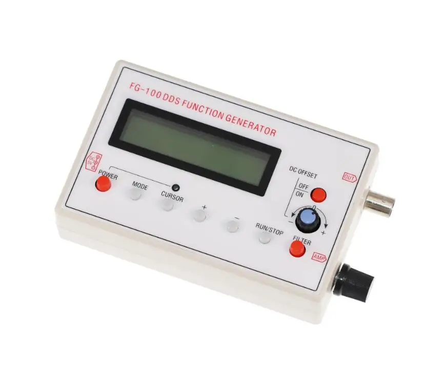 Горячая Распродажа FG-100 DDS Функция частота генератора сигнала счетчик 1Hz-500 кГц