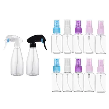 

12 PCS Portable Refillable Plastic Fine Mist Perfume Make Up Clear Empty Spray Sprayer Bottle 200Ml & 30Ml