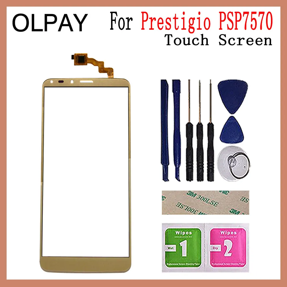 Gold With Tools 5,7 дюймов для Prestigio Grace P7 LTE PSP7570DUO PSP7570 DUO сенсорный экран дигитайзер Панель переднее стекло объектив сенсор ремонт - Цвет: Gold With Tools
