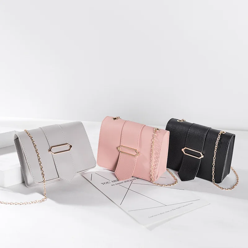 

Mobile Phone Bag 2019 Summer Korean-style New Style Chain WOMEN'S Bag Shoulder Shoulder Bag Casual Solid Color Square Sling Bag