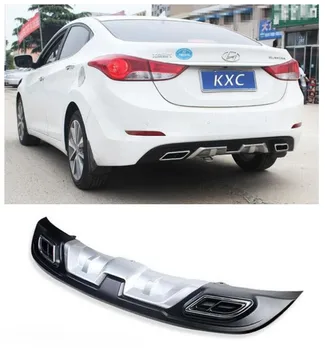 

High quality ABS Black primer Car Rear Trunk Lip Spoiler Diffuser Exhaust Bumper Protector Fits For Hyundai Elantra 2014 2015