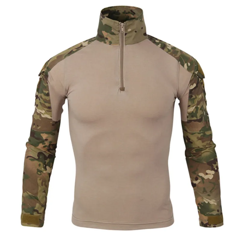 Мужская армейская тактическая футболка, военная Униформа SWAT, Мужская камуфляжная одежда с длинным рукавом для игры CS, боевой Пейнтбол, топы, футболки