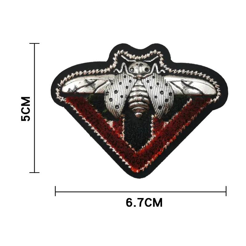 GUGUTREE вышитая металлическая нашивка beetle Crown Tiger lion нашивки с изображением волка аппликация Одежда Куртка значок нашивки для одежды YC-38
