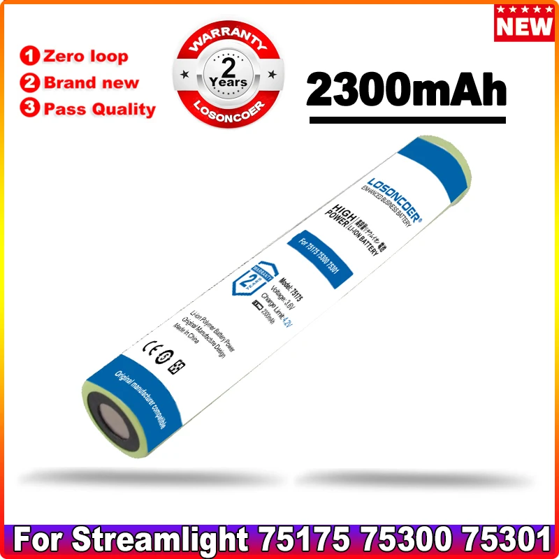 Аккумулятор емкостью 2300 мАч для Pelican M9 Streamlight 75175 75300 75301 75302 75303 75304 75305 75306 75307 75308 75309 |