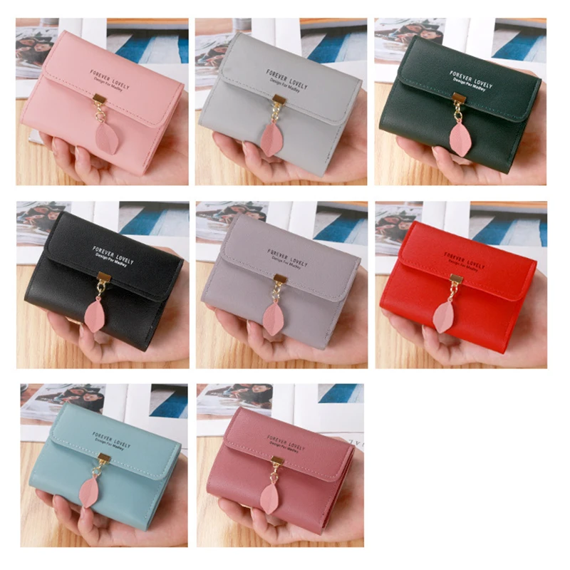 1 Pcs New Cute Women Wallet Leather Card Coin Holder Mini Small Desigh Purse Female Ladies Card Case