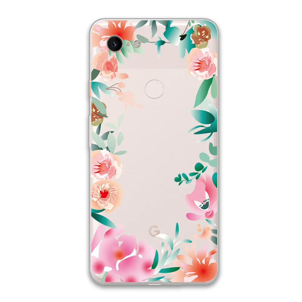 Floral Flower Case For Google Pixel 4 5 3 2 XL Cover for Pixel 3a 4a XL 5G Soft Silicone TPU Shockproof Protect Phone Back Funda