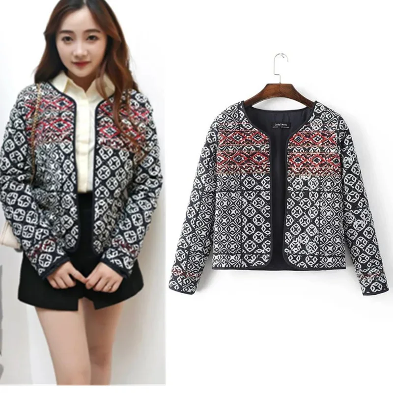 

Autumn New Style Western Style Versitile Fashion Retro Beaded Bracelet Embroidery Long Sleeve Cotton Overcoat WOMEN'S Dress