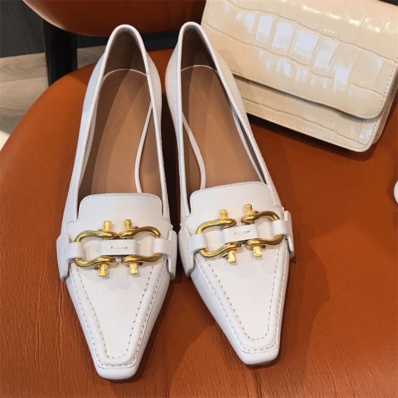 Обувь с пряжкой; Zapatos De Mujer; женская кожаная обувь с острым носком; Sapatos Feminino; женская повседневная обувь на низком каблуке с закрытым носком - Цвет: as show