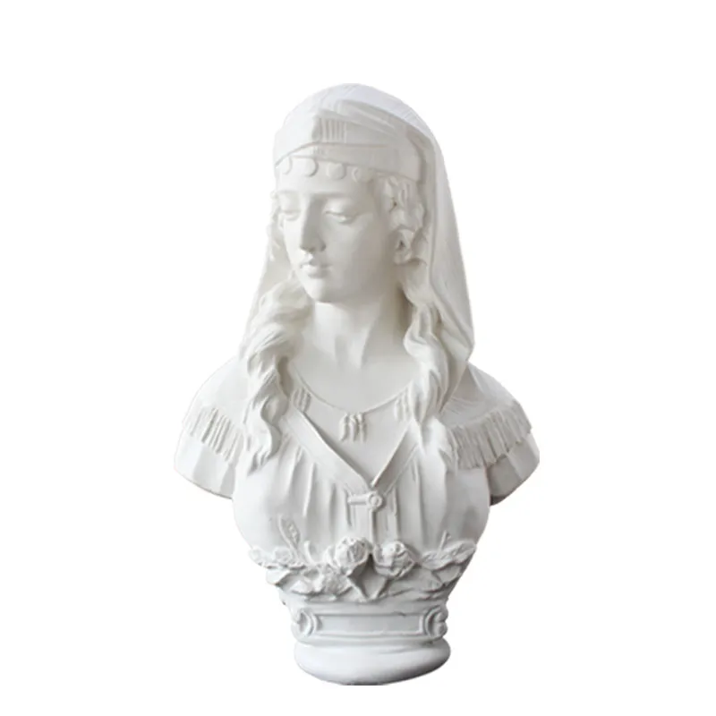 

Roman Mythology Piano Girls Bust Gypsum Head Portraits Statue Line Drawing Teaching Aids Bust Art RESIN Ornaments M2804