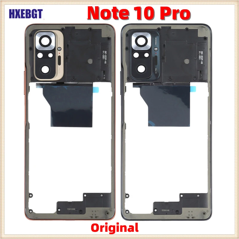 Оригинальная средняя рамка для Xiaomi Redmi Note 10 Pro со стеклянным объективом камеры