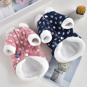 

Pet Dog Winter Coat Small Dog Clothes Warm Dog Floret Corduroy Coat Jacket Puppy Outfit Dog Winter Down Jacket