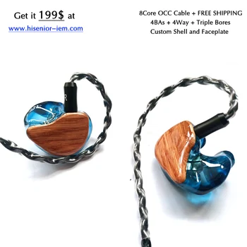 

T4 Custom Wired Earphone In Ear Monitor for phone Quad drivers with 1.2m OCC Cable MMCX 0.78mm 2Pins