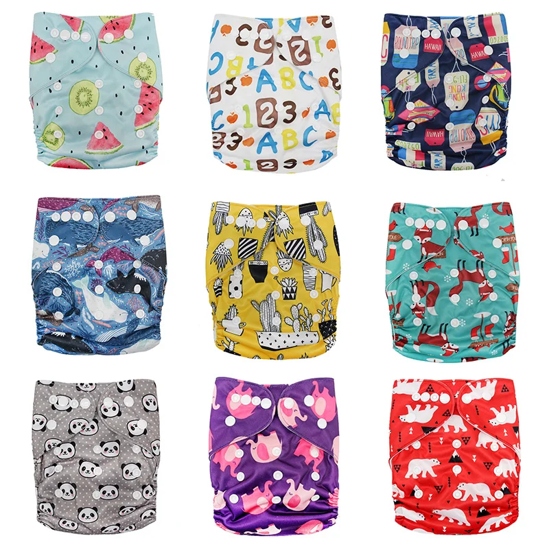 Pañal de tela para bebé, lavable, reutilizable, impermeable, estampado Digital, tamaño bolsillo, precio al por mayor, apto para 3-15kg, 1 ud.