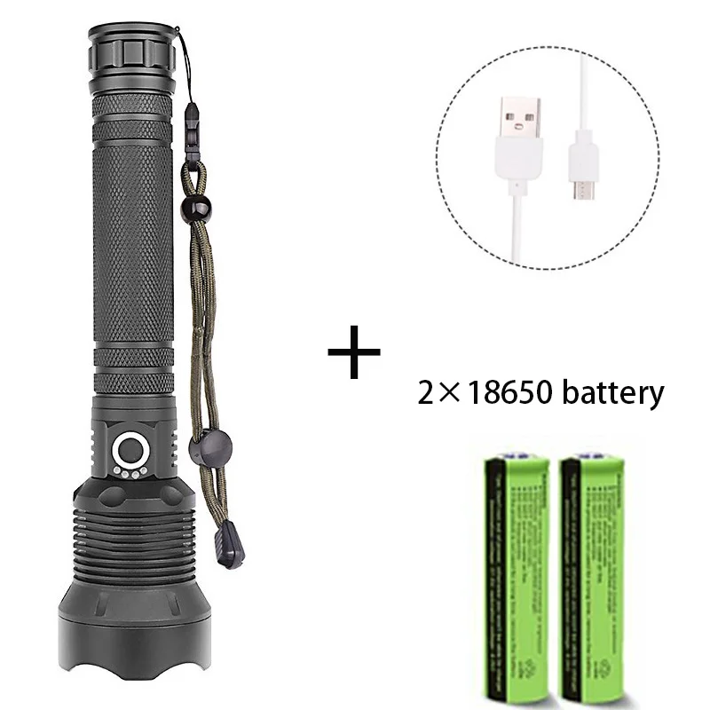 add 18650 USB Светодиодный светильник-вспышка 90000 люмен Xhp70.2 САМЫЙ МОЩНЫЙ СВЕТИЛЬНИК-вспышка 26650 Usb фонарь Xhp70 фонарь 18650 охотничий Фонарь ручной светильник - Испускаемый цвет: add 18650 USB