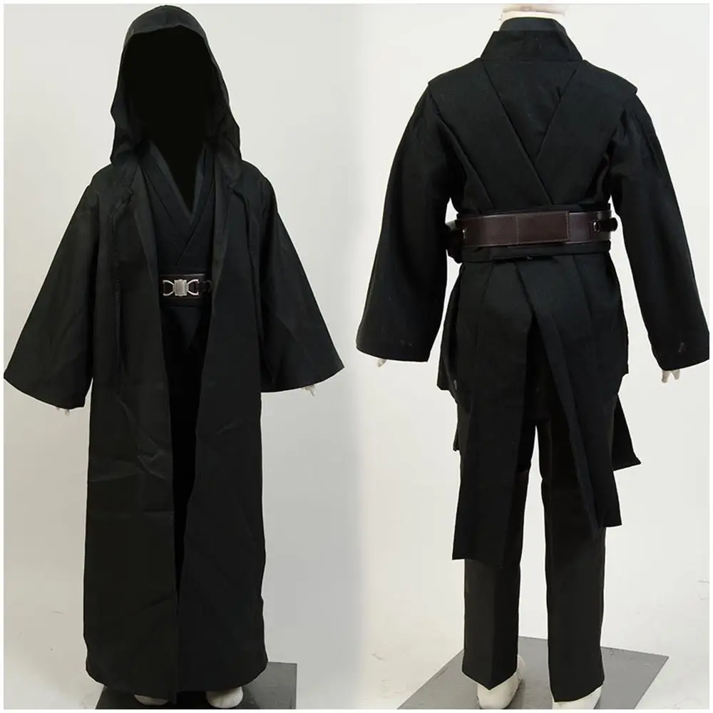 Disfraz de Anakin Skywalker para niños, traje de Cosplay, capa negra, uniforme de Halloween, Carnaval