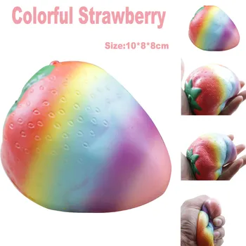 

Colorful Strawberry Squishy Slow Rising Squeeze Phone Straps Ballchains Toys Purchasing Free shipping H5