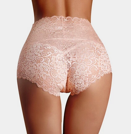 

2019 XXXL Sexy Lace underwear women High Waist Knickers Lace Panties mesh Lingerie seamless Briefs Sleepwear Elegant Panties