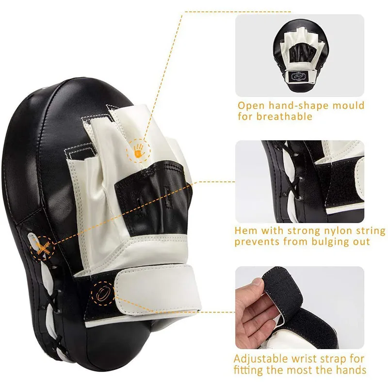 Boxing Punching Bag 1/2pcs Curved Boxing Bag Boxing Equipment Focus Punching Bags For Taekwondo Muay Thai Karate Adults Kids PU Training Paws Pads