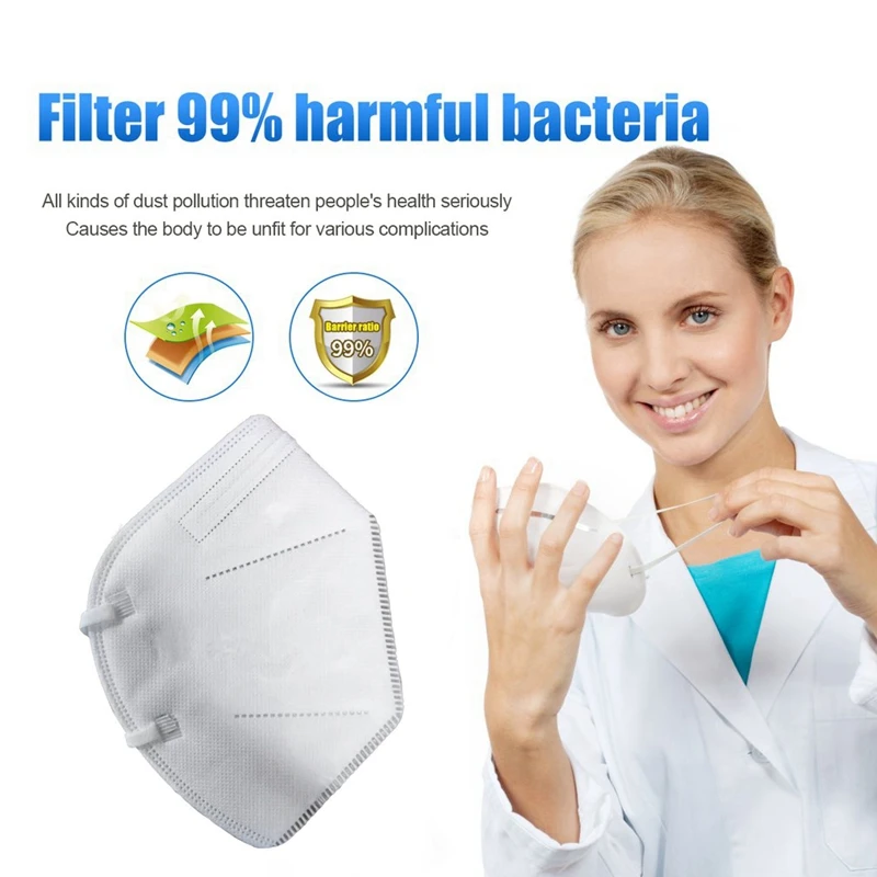 

10PCS/Pack N95 Medical Mask PM2.5 Anti Haze Dust Mask Nose Filter Windproof Face Non-Woven Mask