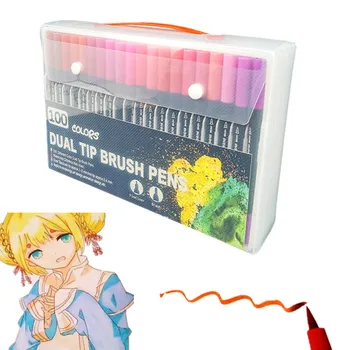 

Fineliner Art Brush Pen for Painting Drawing Coloring Watercolor Dual Tip Brush Marker Pen Coloring Manga Calligraphy Supplies
